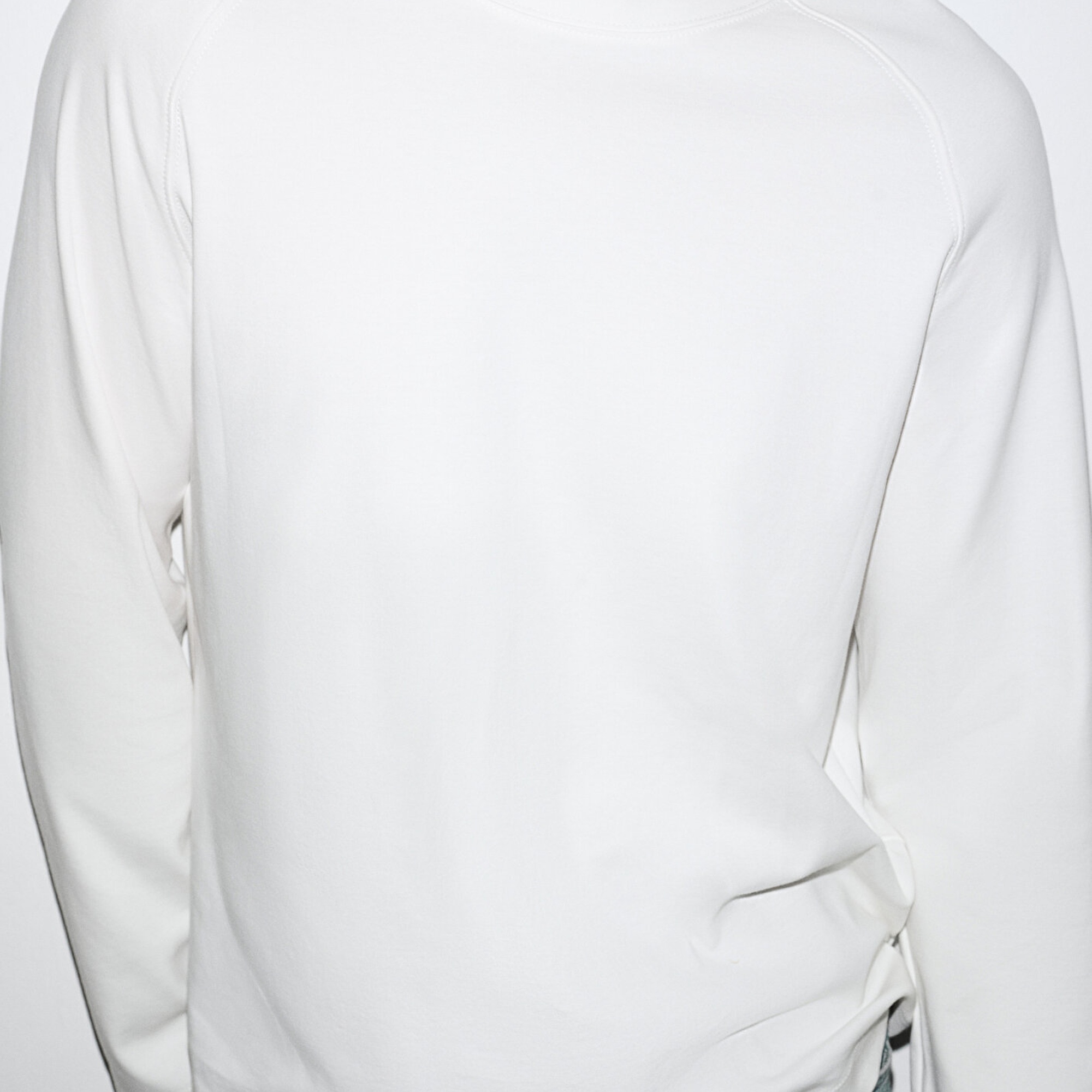 Mavi Uzun Kollu Ekru Basic Tişört Loose Fit / Bol Rahat Kesim 0613169-70057