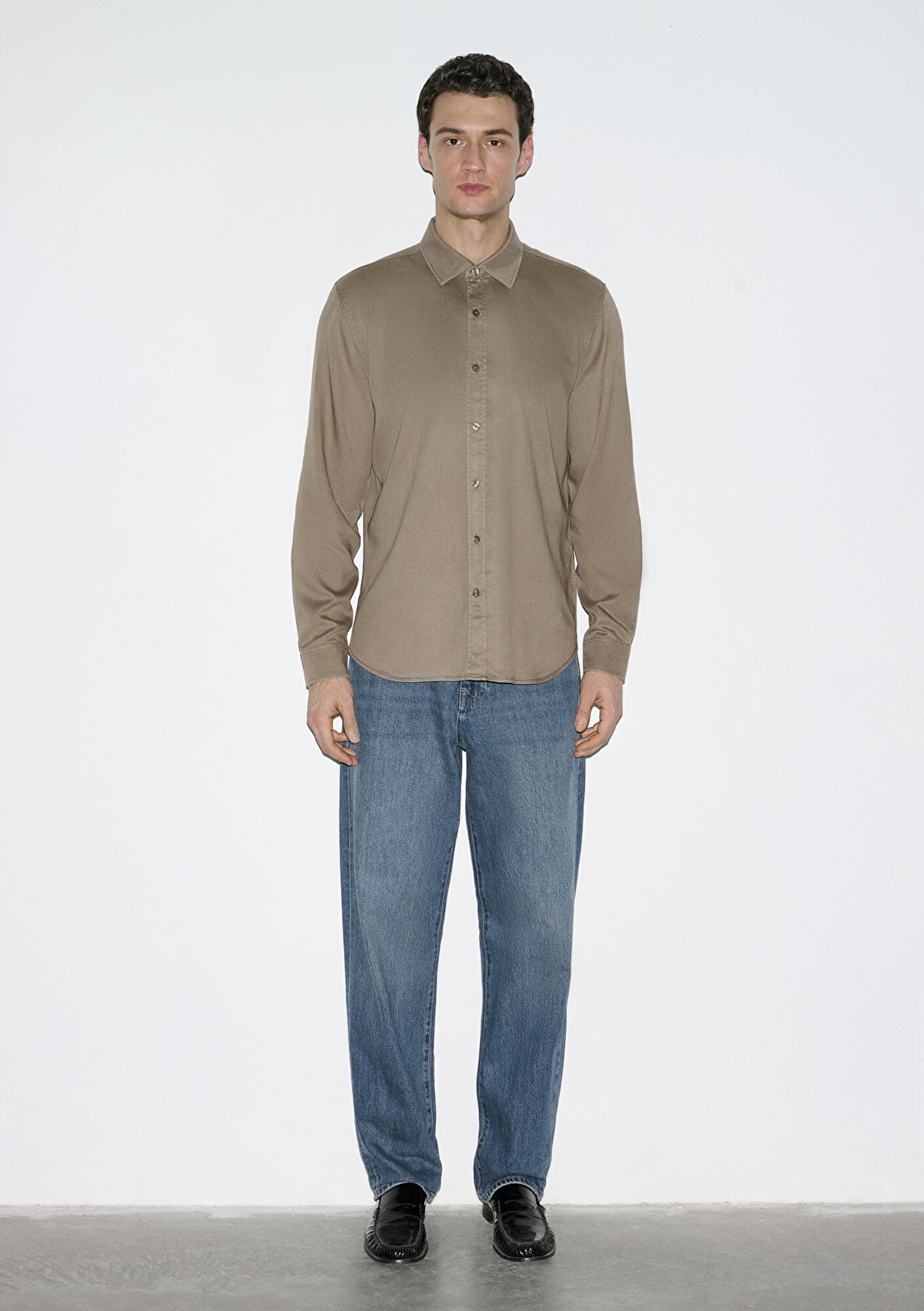  Mavi Kahverengi (TENCEL™) Gömlek Regular Fit / Normal Kesim 0210818-83866