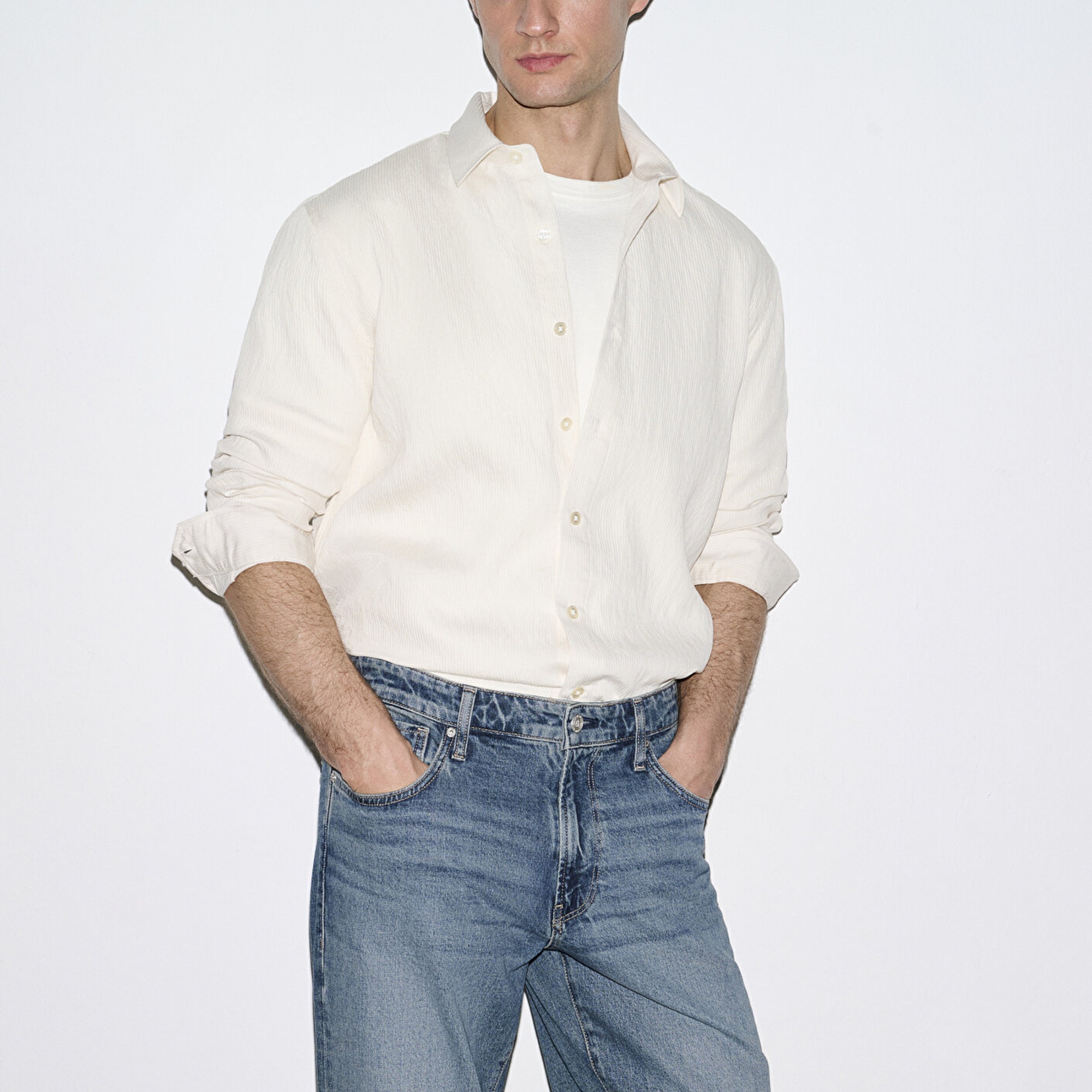 Mavi Ekru Gömlek Regular Fit / Normal Kesim 0211829-70057