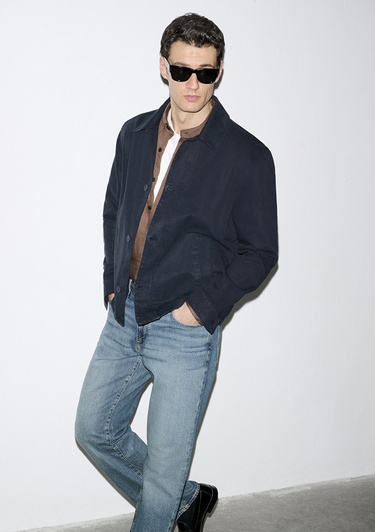  Mavi Lacivert (TENCEL™) Karışımlı Gömlek Loose Fit / Bol Rahat Kesim 0211876-83699