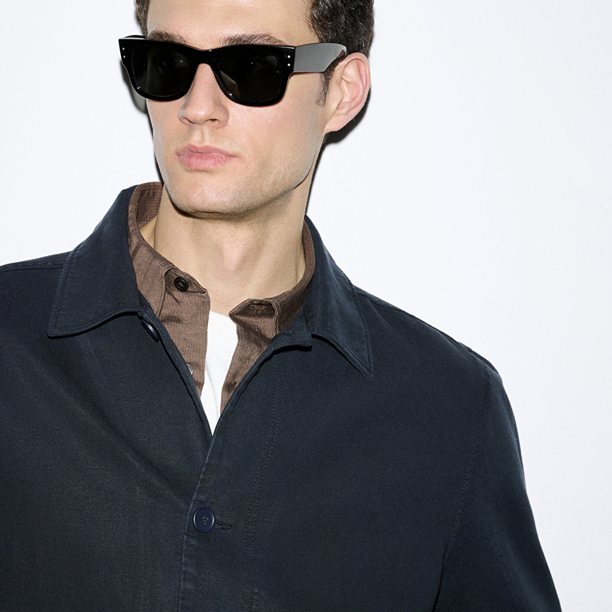 Mavi Lacivert (TENCEL™) Karışımlı Gömlek Loose Fit / Bol Rahat Kesim 0211876-83699