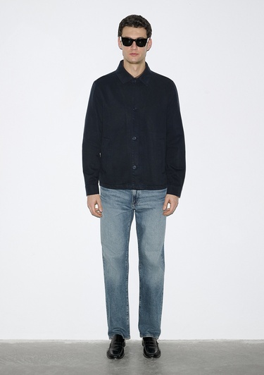  Mavi Lacivert (TENCEL™) Karışımlı Gömlek Loose Fit / Bol Rahat Kesim 0211876-83699