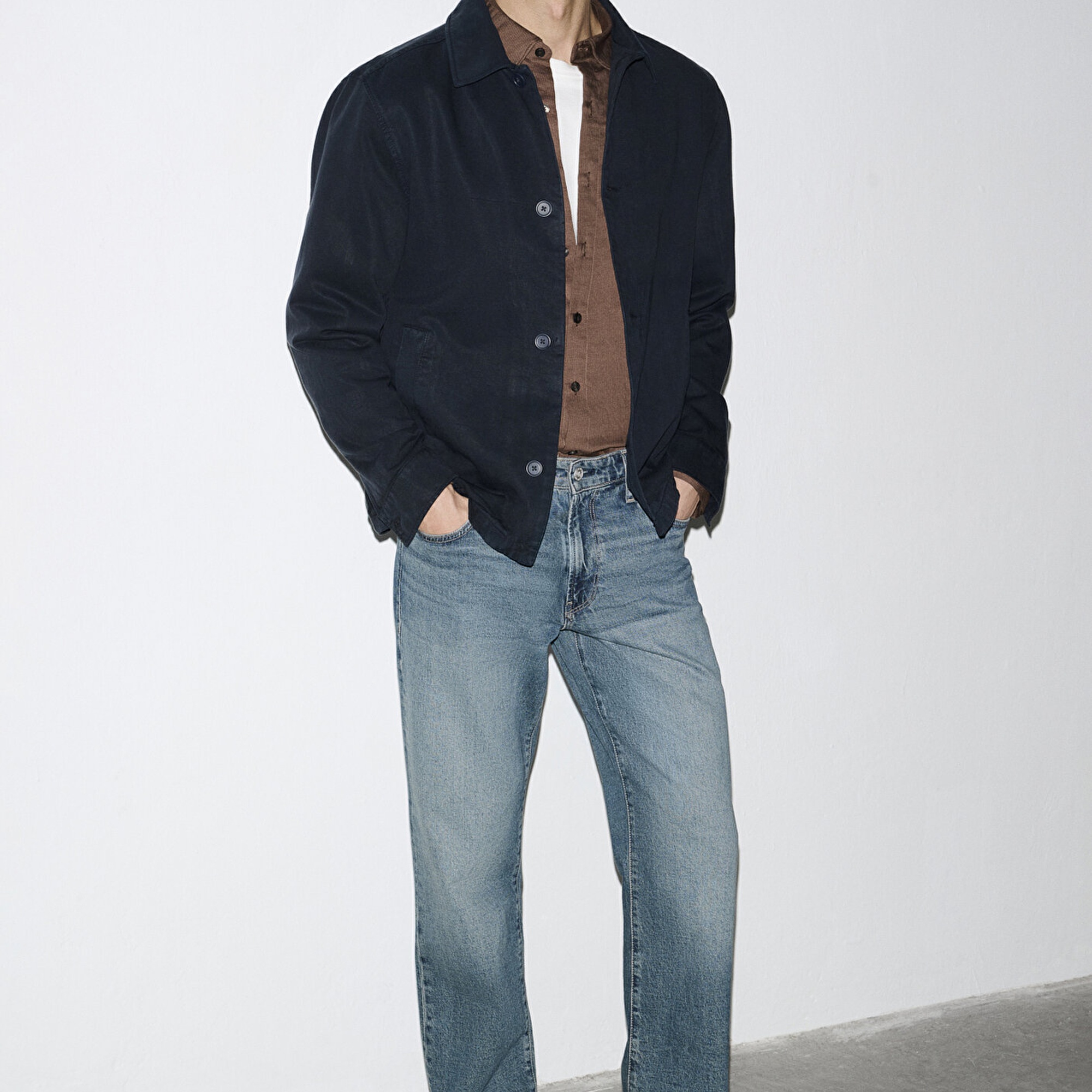 Mavi Lacivert (TENCEL™) Karışımlı Gömlek Loose Fit / Bol Rahat Kesim 0211876-83699