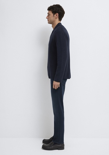  Mavi Yarı Fermuarlı Lacivert Kazak Regular Fit / Normal Kesim 0710395-83699