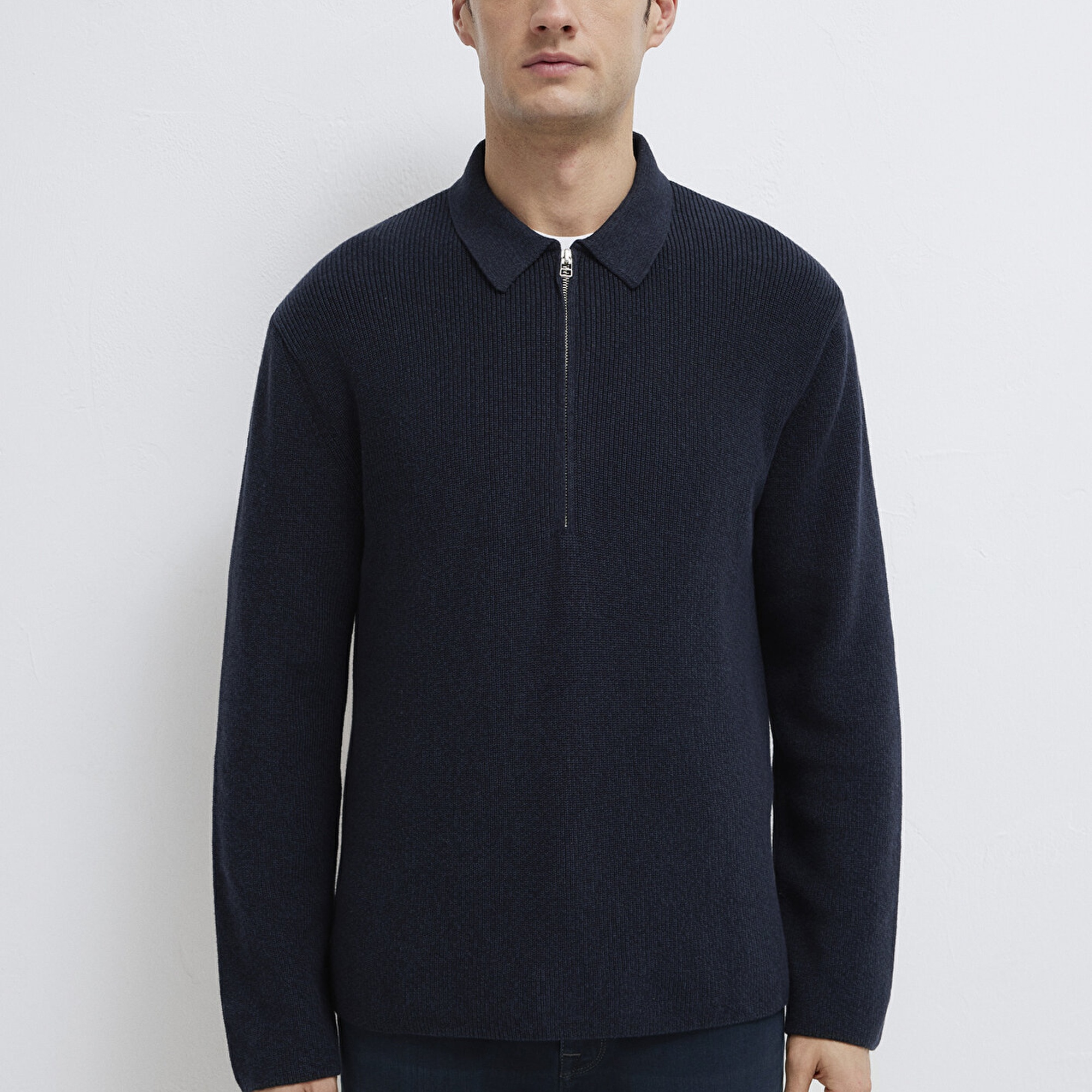 Mavi Yarı Fermuarlı Lacivert Kazak Regular Fit / Normal Kesim 0710395-83699