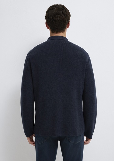  Mavi Yarı Fermuarlı Lacivert Kazak Regular Fit / Normal Kesim 0710395-83699