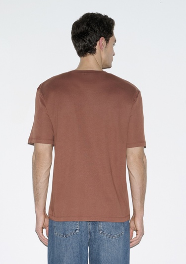  Mavi Kahverengi Basic Tişört Loose Fit / Bol Rahat Kesim 0613168-70250