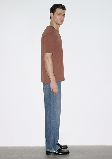  Mavi Kahverengi Basic Tişört Loose Fit / Bol Rahat Kesim 0613168-70250