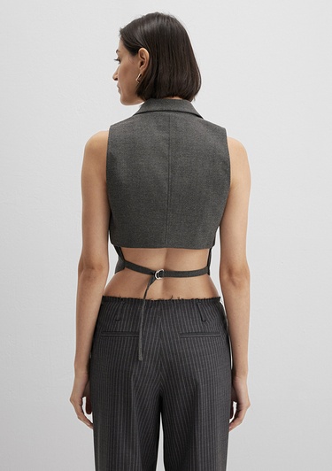  Mavi Yün Karışımlı Antrasit Bluz 1211416-80023