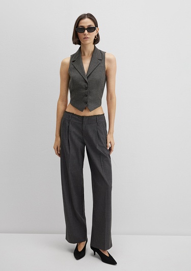  Mavi Yün Karışımlı Antrasit Bluz 1211416-80023