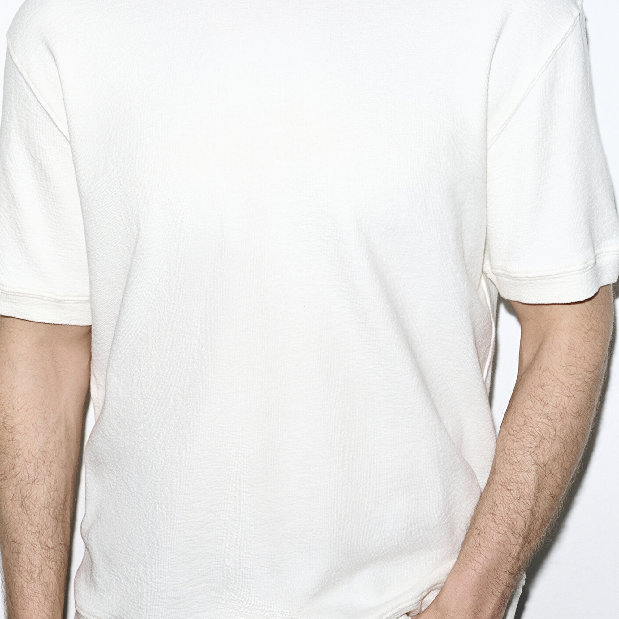 Mavi Bisiklet Yaka Ekru Tişört Loose Fit / Bol Rahat Kesim 0613161-70057