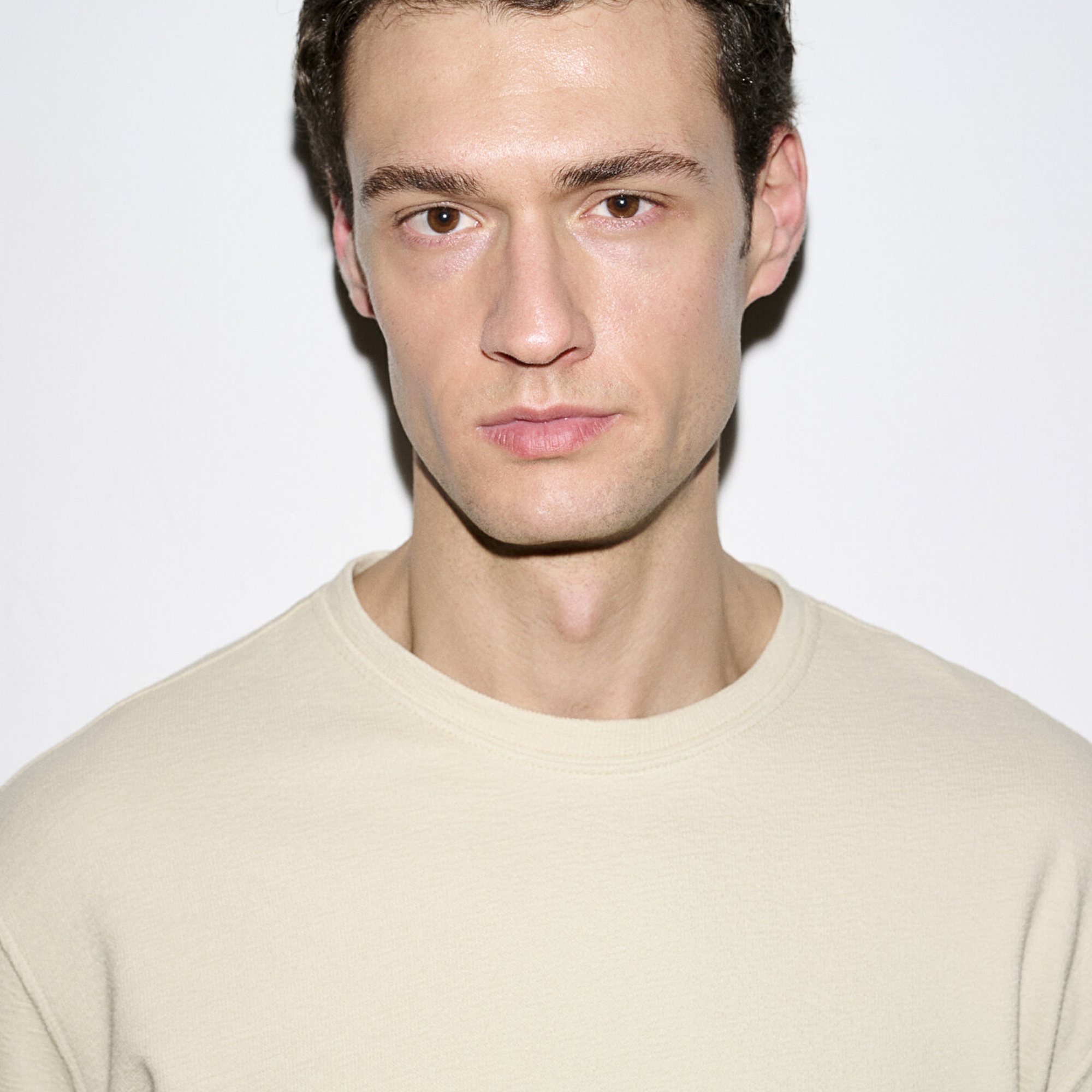 Mavi Bisiklet Yaka Bej Tişört Loose Fit / Bol Rahat Kesim 0613161-70325