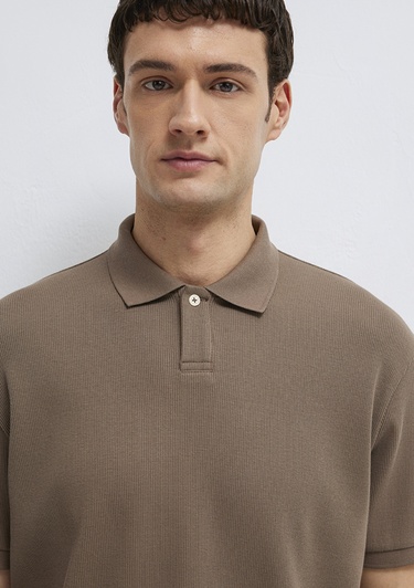  Mavi Kahverengi Polo Tişört Loose Fit / Bol Rahat Kesim 0613126-83866