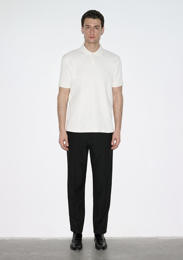  Mavi Ekru Polo Tişört Loose Fit / Bol Rahat Kesim 0613126-70057