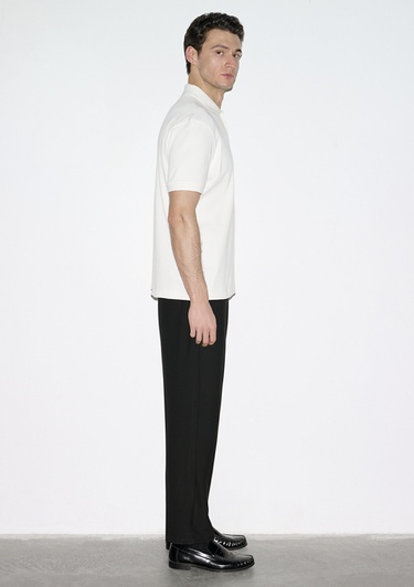  Mavi Ekru Polo Tişört Loose Fit / Bol Rahat Kesim 0613126-70057