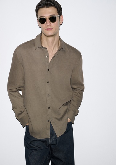  Mavi Kahverengi Gömlek Regular Fit / Normal Kesim 0211829-83866