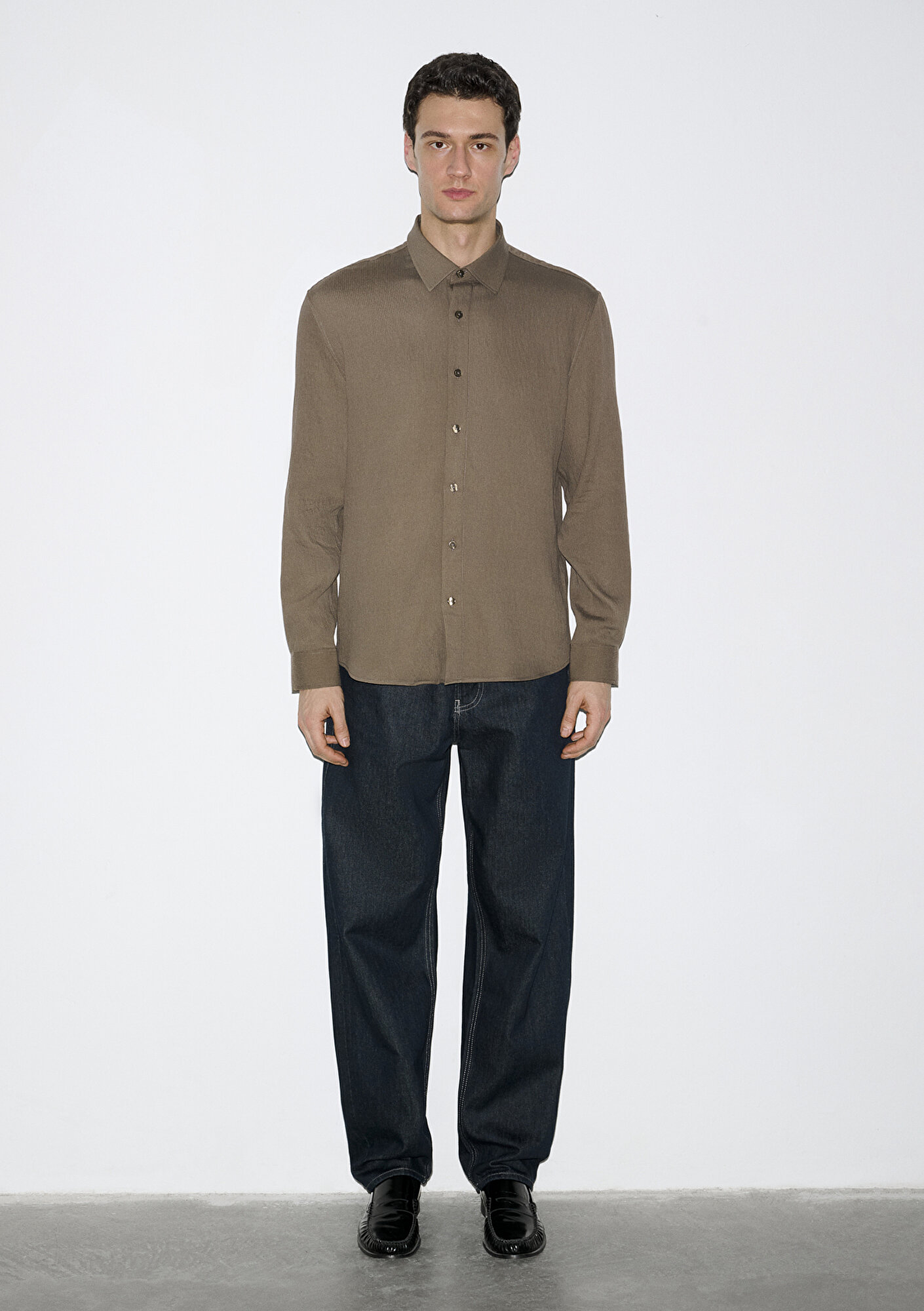  Mavi Kahverengi Gömlek Regular Fit / Normal Kesim 0211829-83866