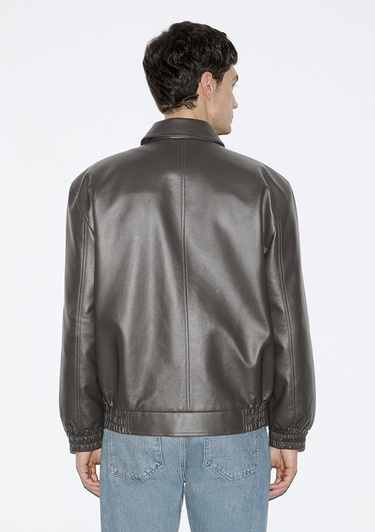  Mavi Kahverengi Suni Deri Ceket Loose Fit / Bol Rahat Kesim 0110796-70219