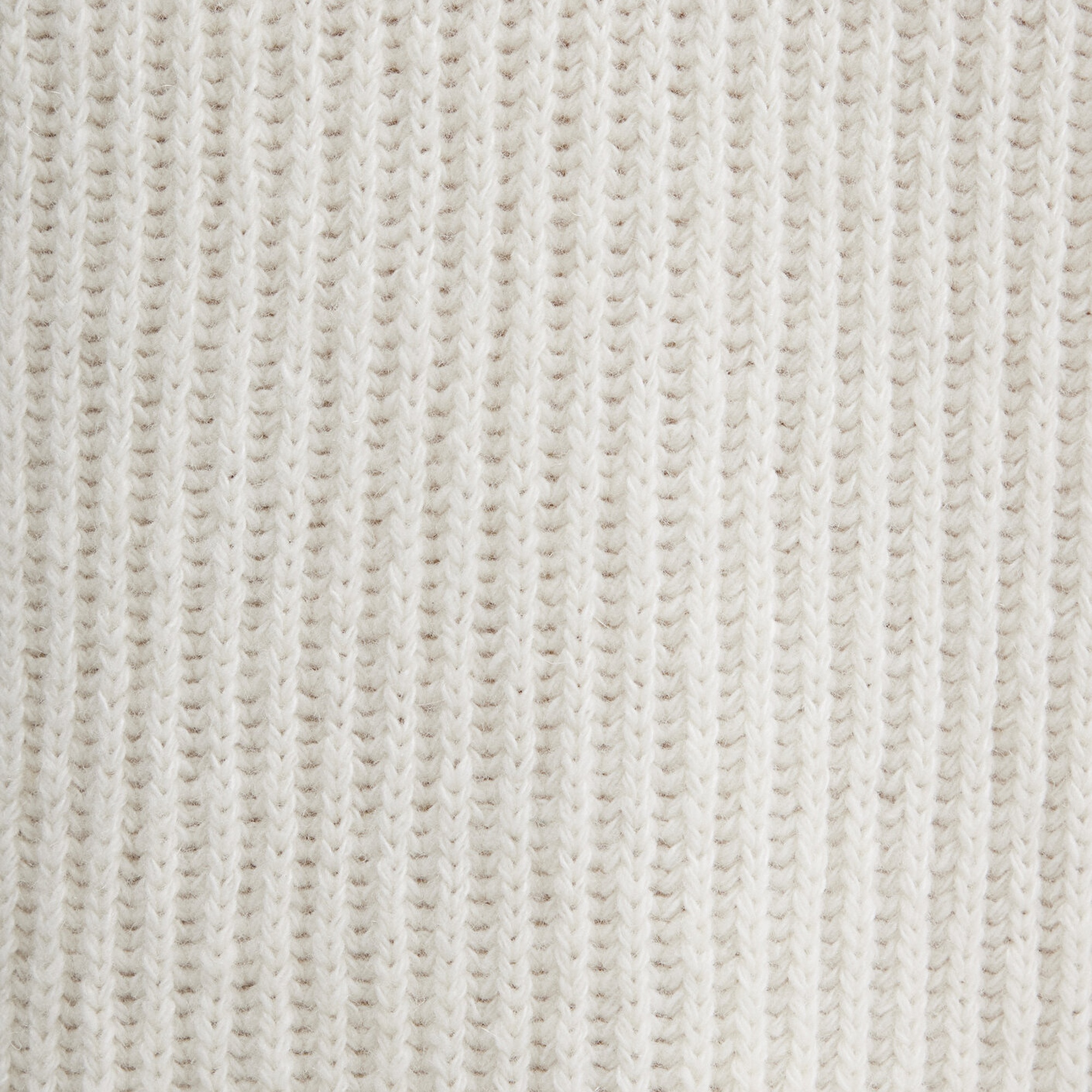 Mavi Yün Karışımlı Ekru V Yaka Kazak Oversize / Geniş Kesim 1710829-70057