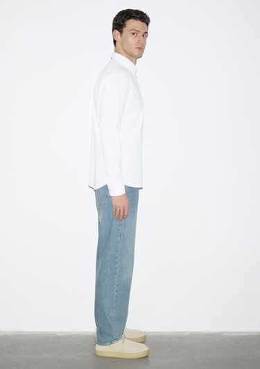  Mavi Hafif ve Esnek Beyaz Travel Gömlek Regular Fit / Normal Kesim 0211812-620