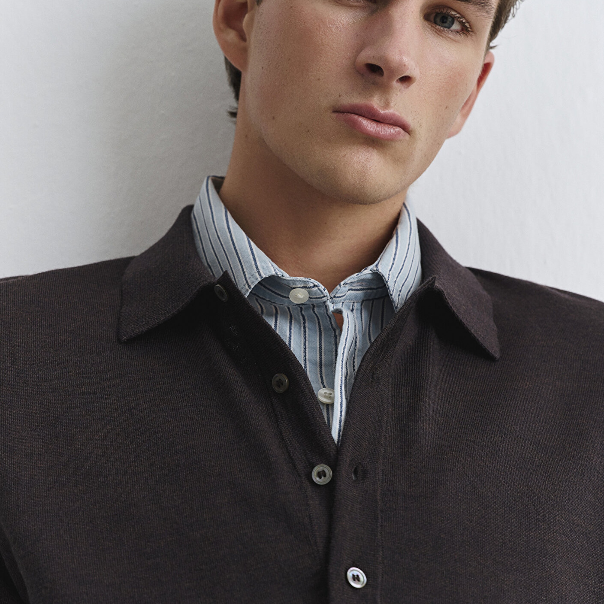 Mavi Kahverengi Yün Triko Polo 0710387-71550