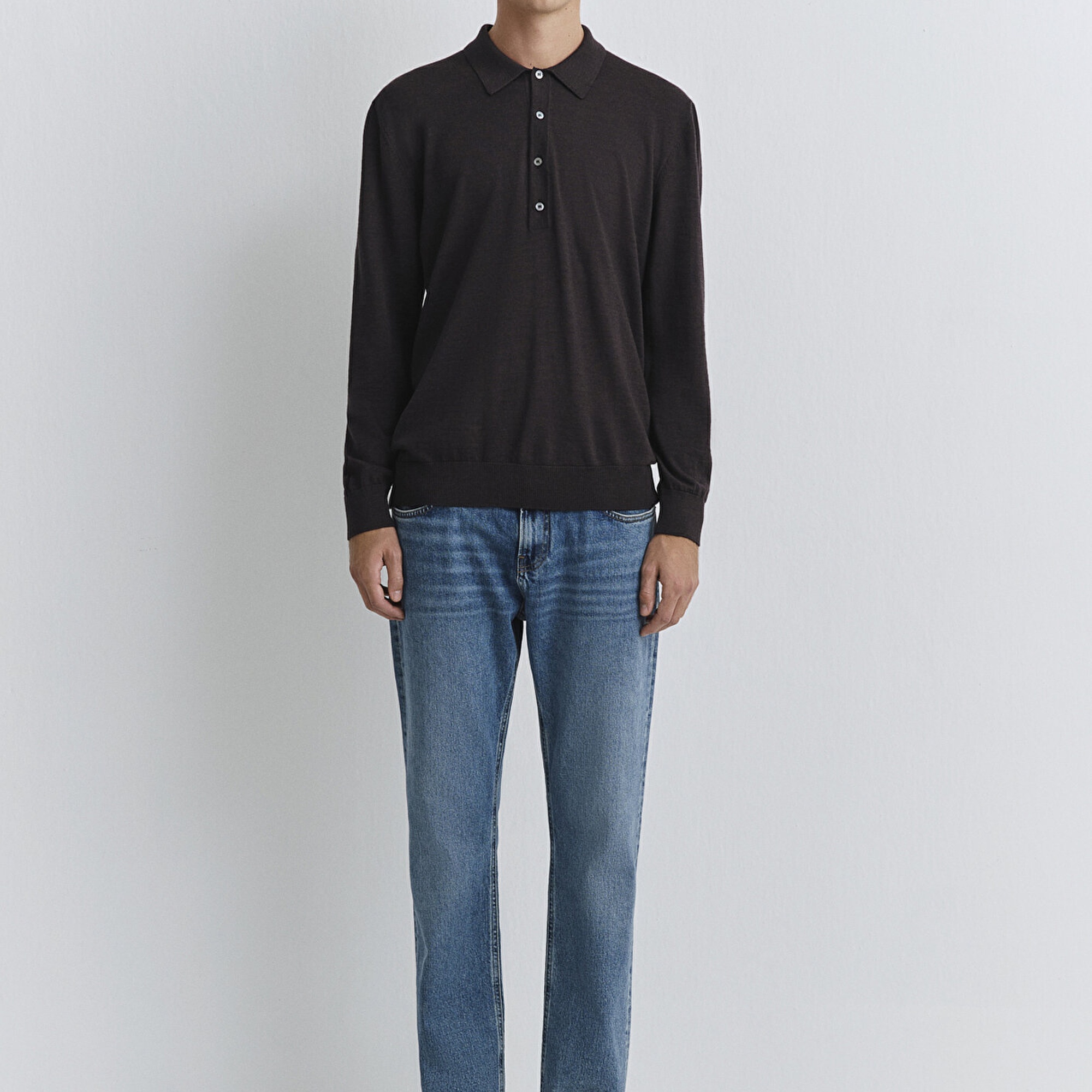 Mavi Kahverengi Yün Triko Polo 0710387-71550