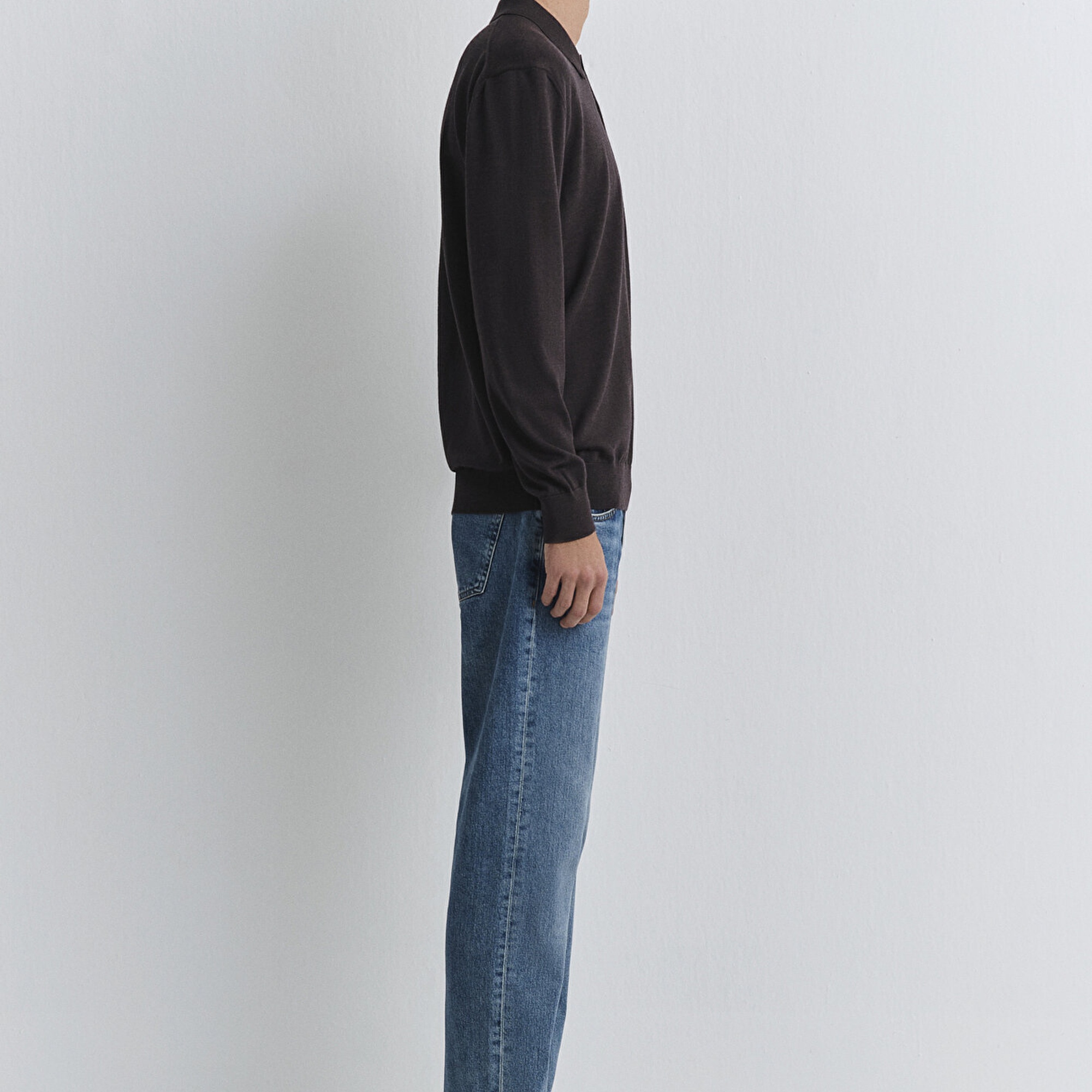 Mavi Kahverengi Yün Triko Polo 0710387-71550