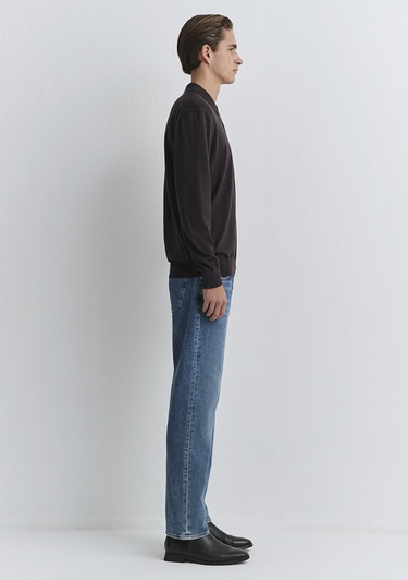  Mavi Kahverengi Yün Triko Polo 0710387-71550