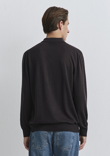  Mavi Kahverengi Yün Triko Polo 0710387-71550