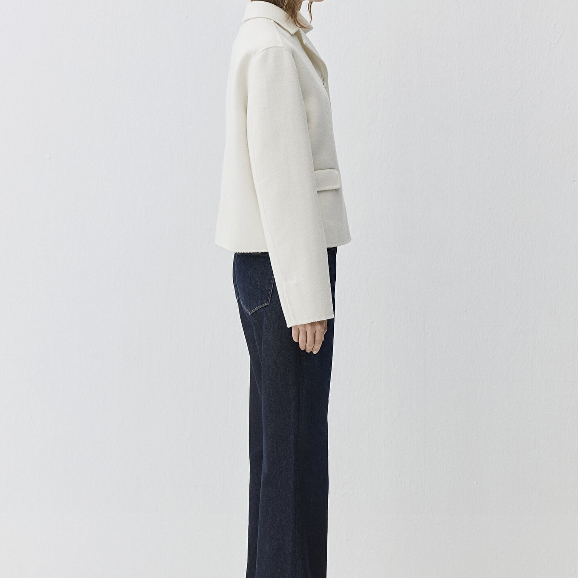 Mavi Yün Karışımlı Ekru Ceket Loose Fit / Bol Rahat Kesim 1110733-80194