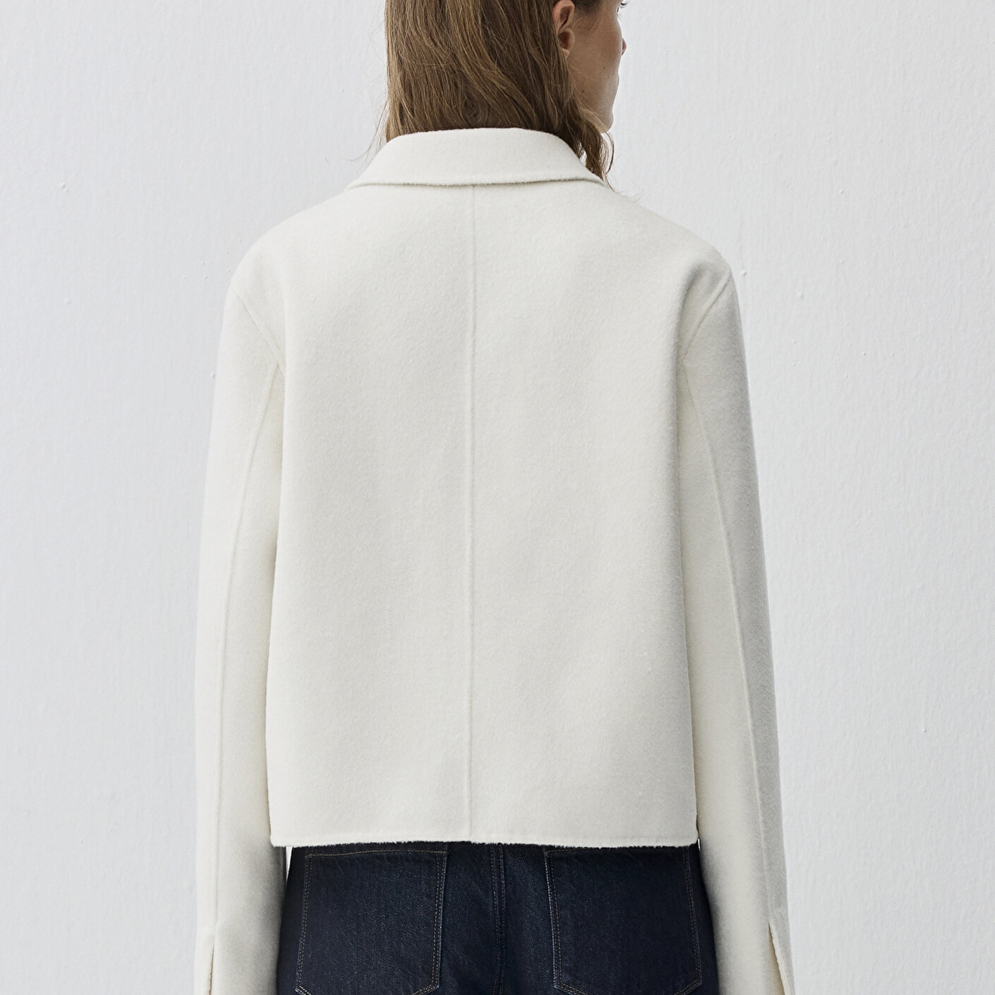 Mavi Yün Karışımlı Ekru Ceket Loose Fit / Bol Rahat Kesim 1110733-80194