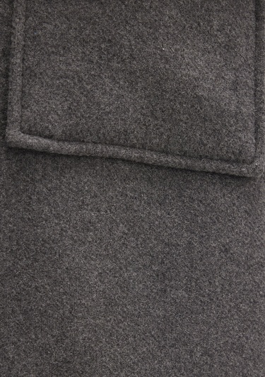  Mavi Yün Karışımlı Gri Gömlek Loose Fit / Bol Rahat Kesim 0211804-80024