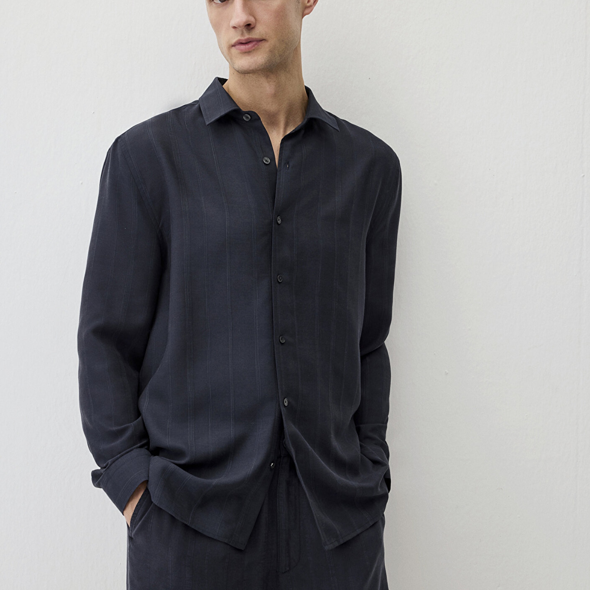 Mavi Lacivert (TENCEL™) Gömlek Regular Fit / Normal Kesim 0211622-83884