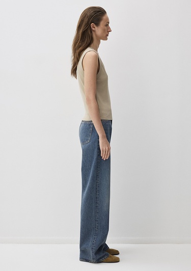  Mavi Kahverengi  V Yaka Kolsuz Bluz 1613248-80656