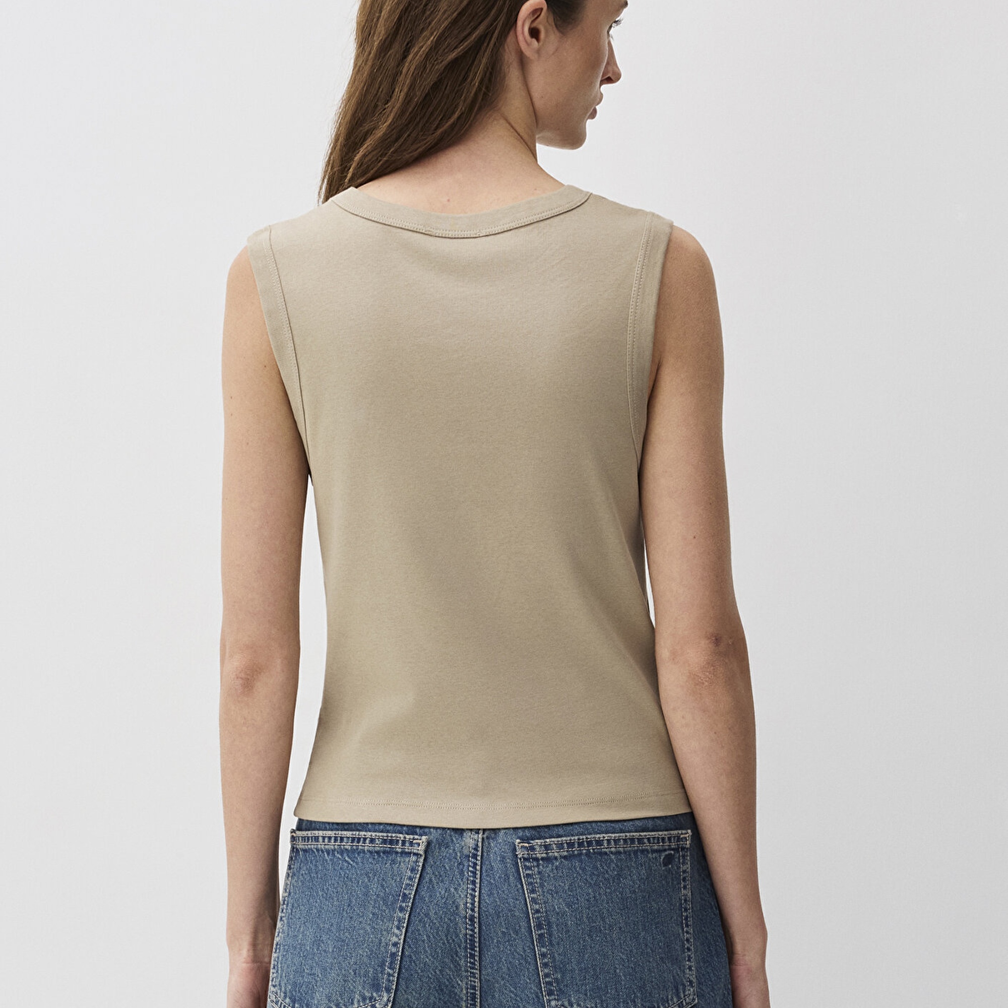 Mavi Kahverengi  V Yaka Kolsuz Bluz 1613248-80656