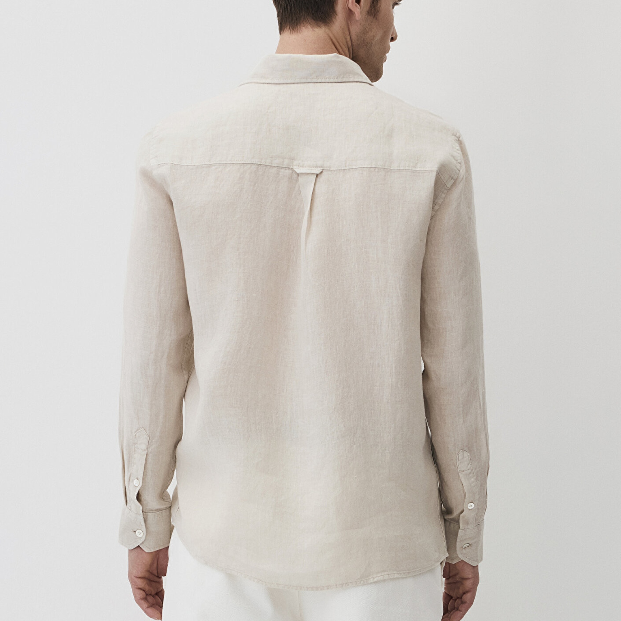 Mavi Bej Keten Gömlek Regular Fit / Normal Kesim 0211496-70134