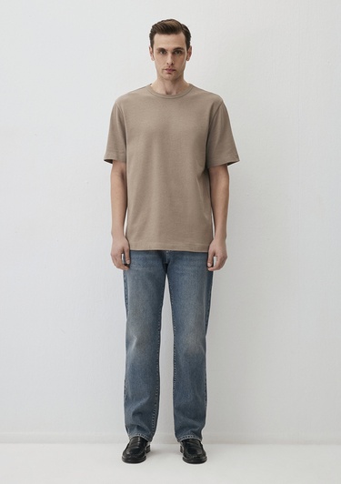  Mavi Bej Basic Tişört Regular Fit / Normal Kesim 0611903-70321