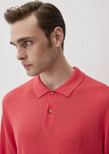  Mavi Pembe Kısa Kollu Triko Polo 0710304-70967