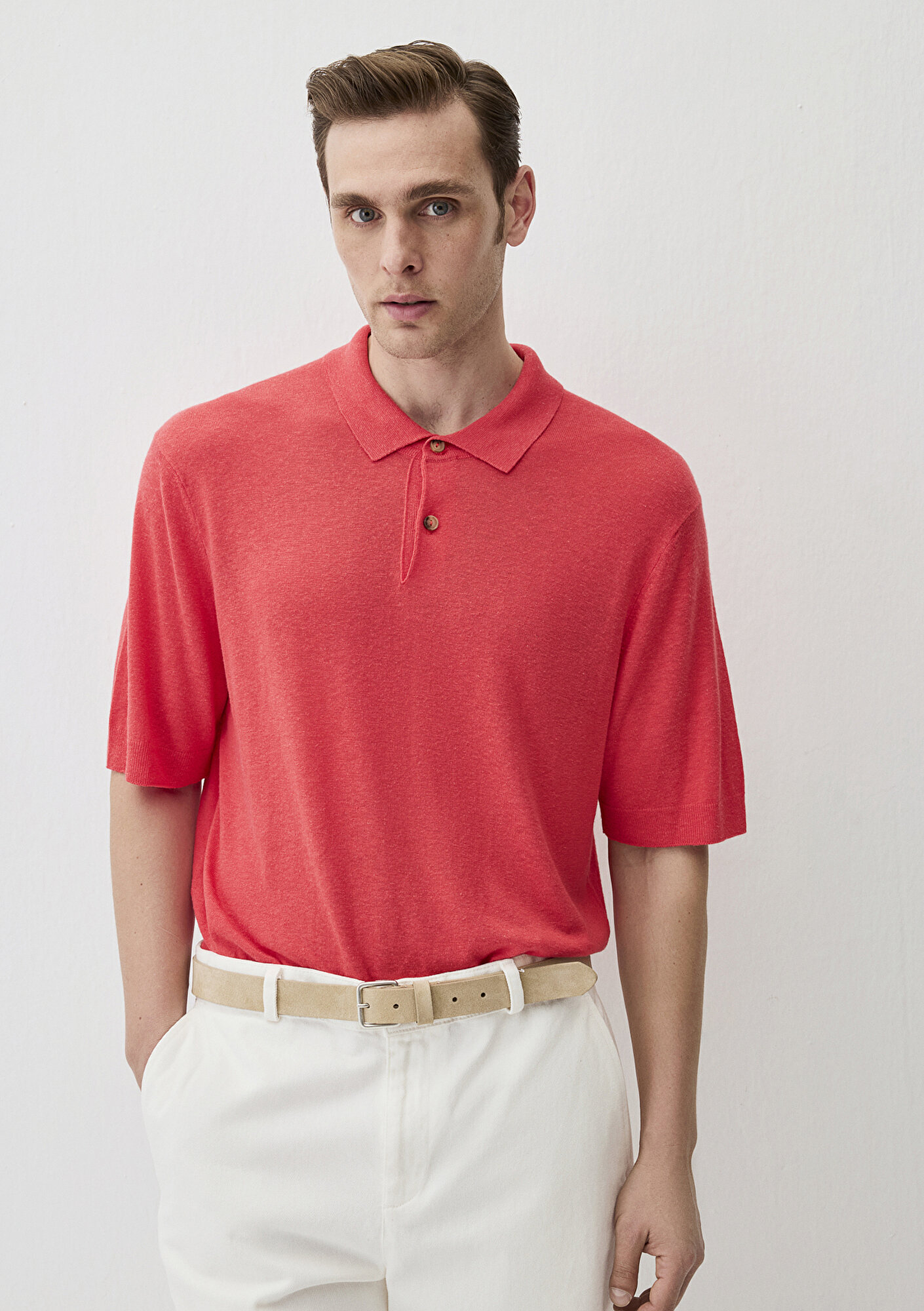 Mavi Pembe Kısa Kollu Triko Polo 0710304-70967