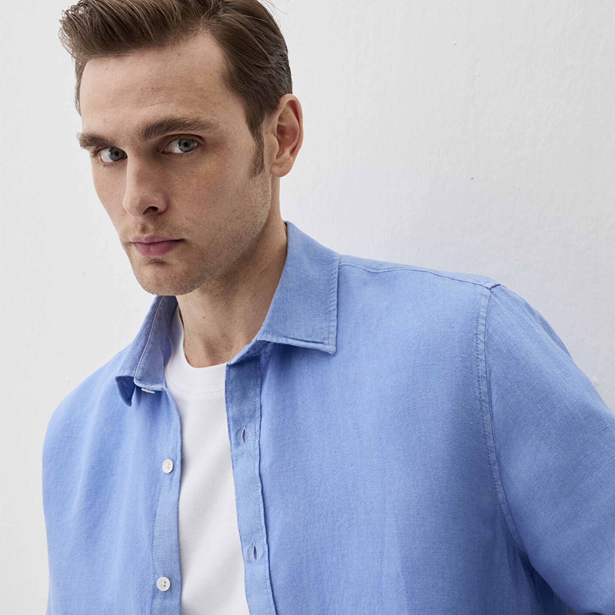 Mavi Mavi Keten Gömlek Regular Fit / Normal Kesim 0211496-89517