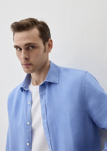  Mavi Mavi Keten Gömlek Regular Fit / Normal Kesim 0211496-89517
