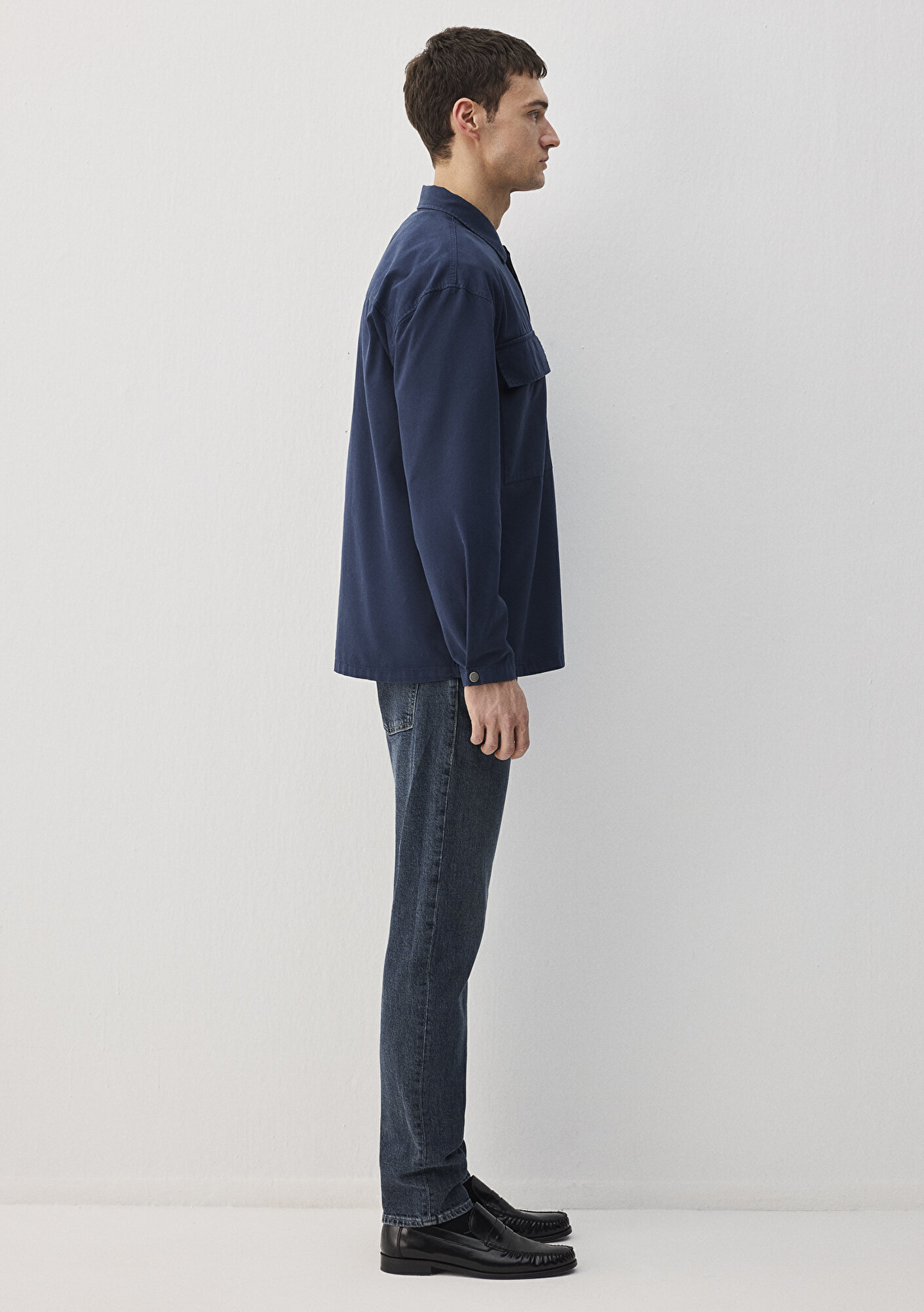 Mavi Lacivert Gömlek Loose Fit / Bol Rahat Kesim 0211076-70497