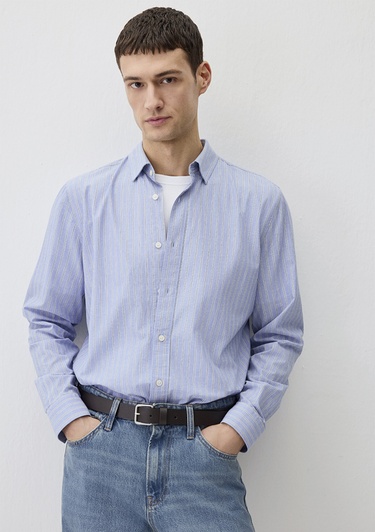  Mavi Çizgili Mavi Gömlek Regular Fit / Normal Kesim 0211429-70717