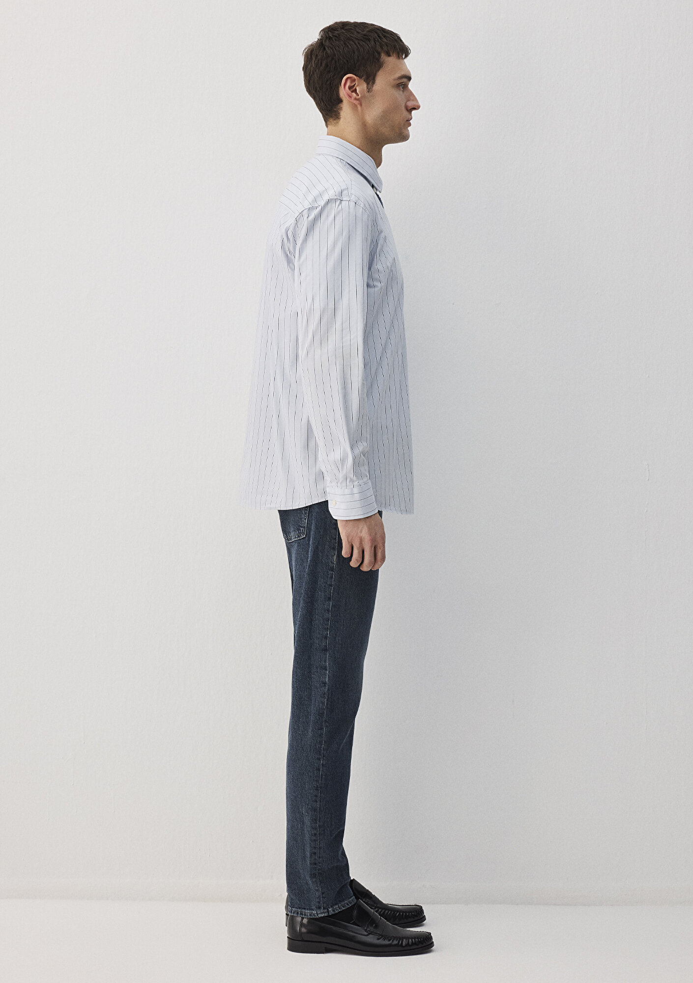 Mavi Çizgili Mavi Gömlek Regular Fit / Normal Kesim 0211445-70793