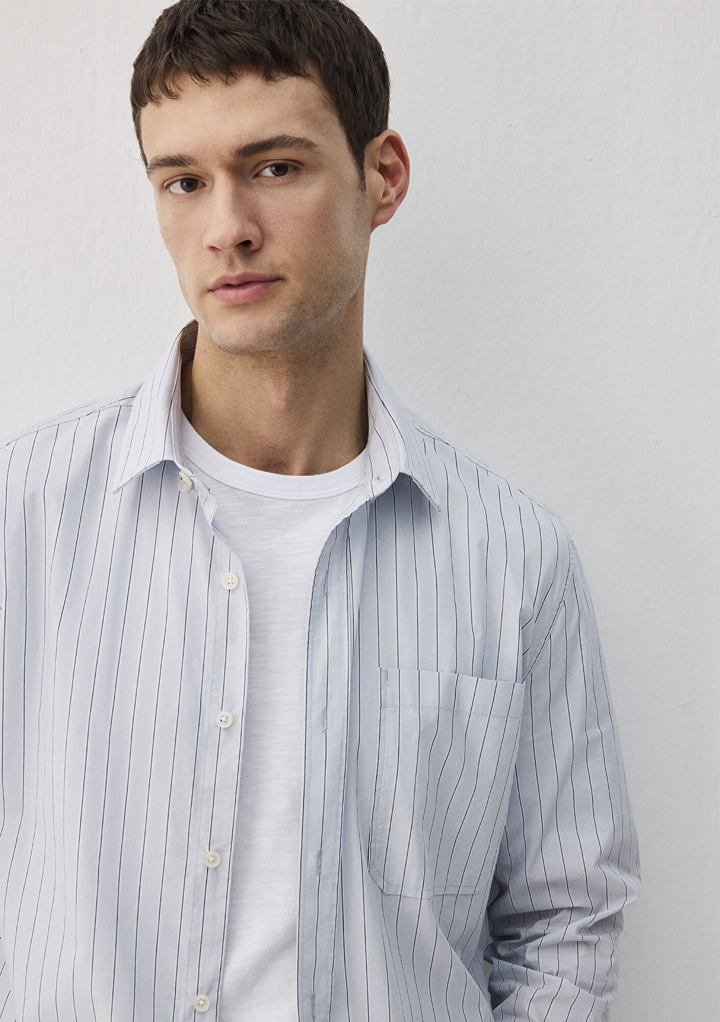 Mavi Çizgili Mavi Gömlek Regular Fit / Normal Kesim 0211445-70793