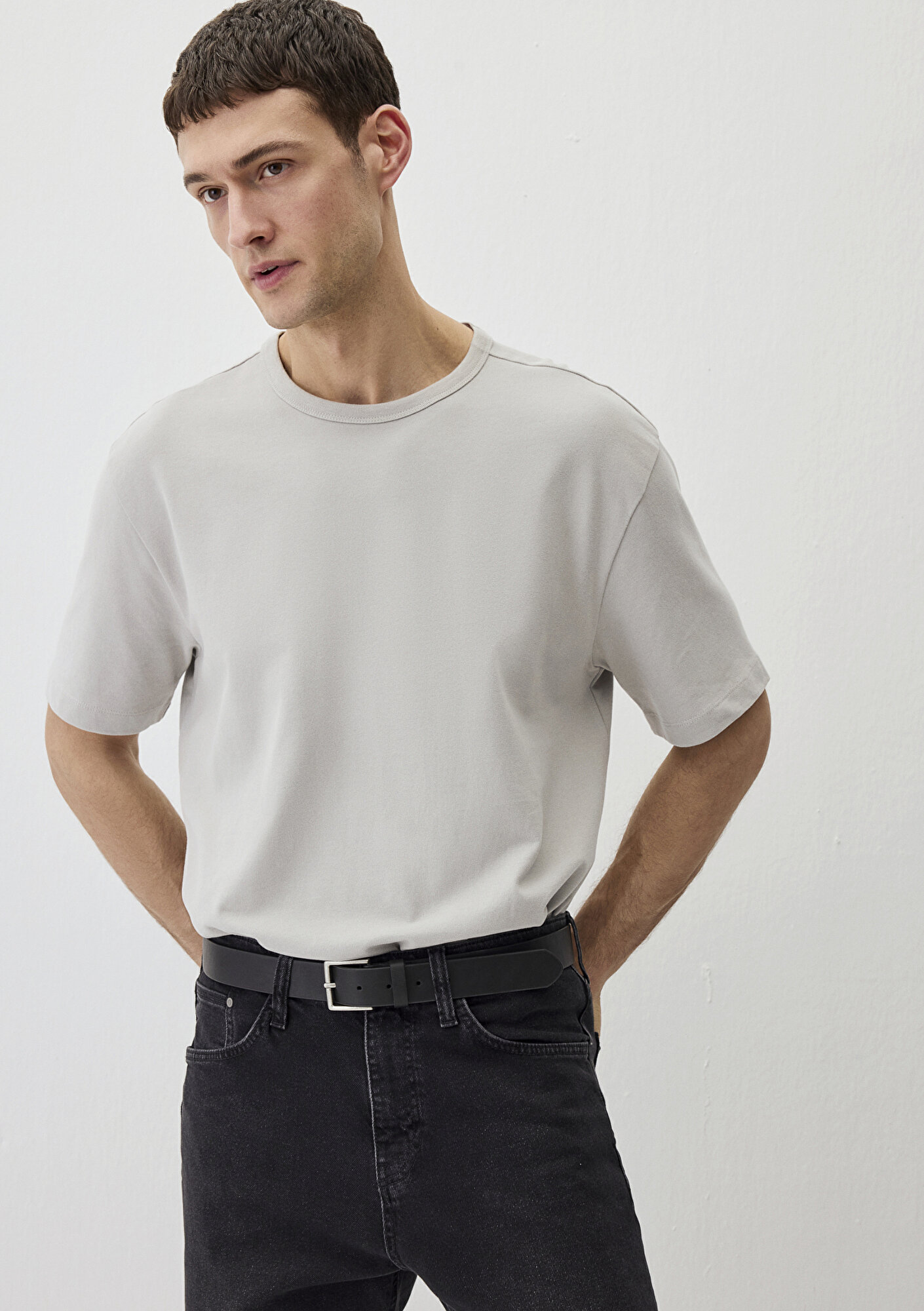  Mavi Gri Basic Tişört Loose Fit / Bol Rahat Kesim 0612264-70074