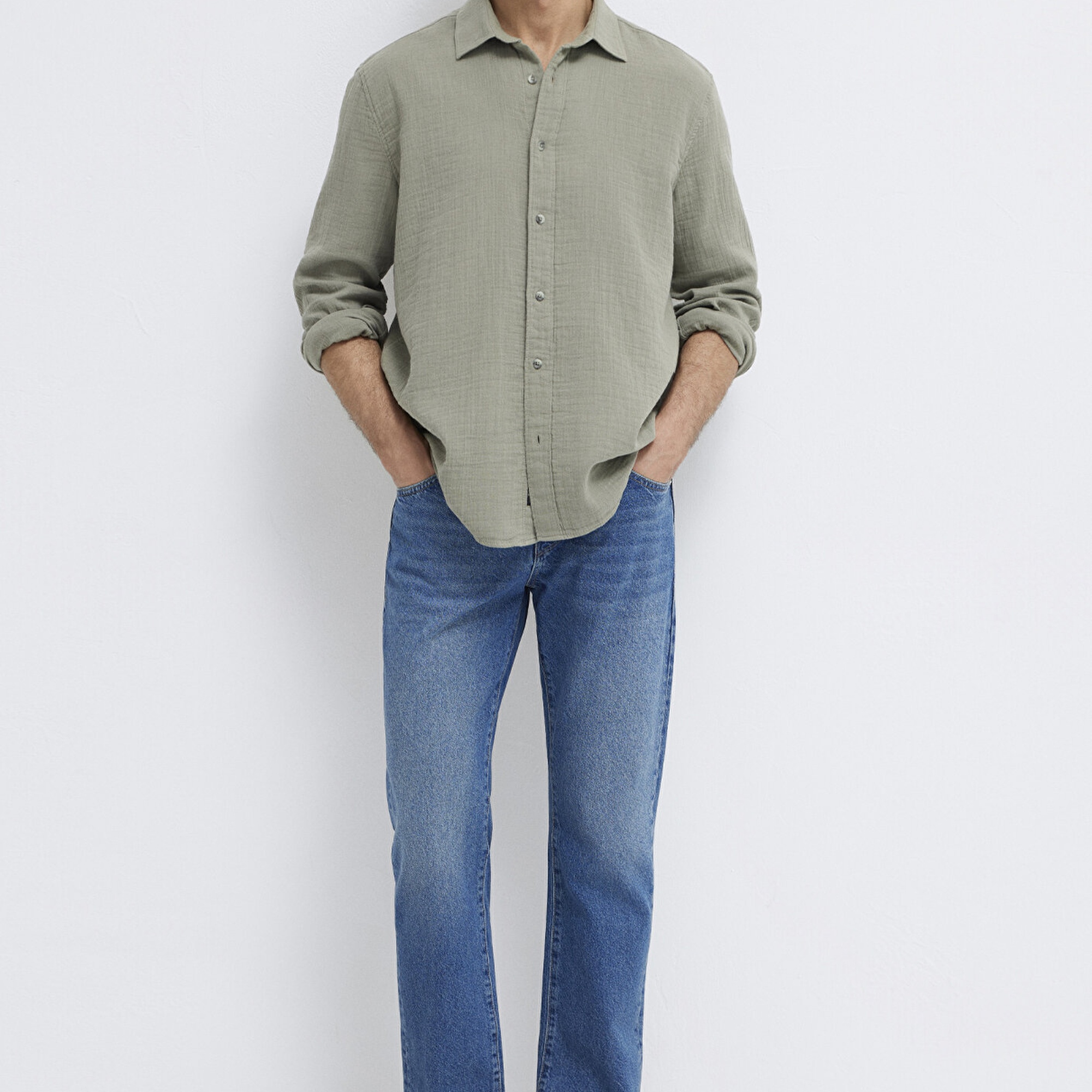 Mavi Yeşil Gömlek Regular Fit / Normal Kesim 0211518-71484