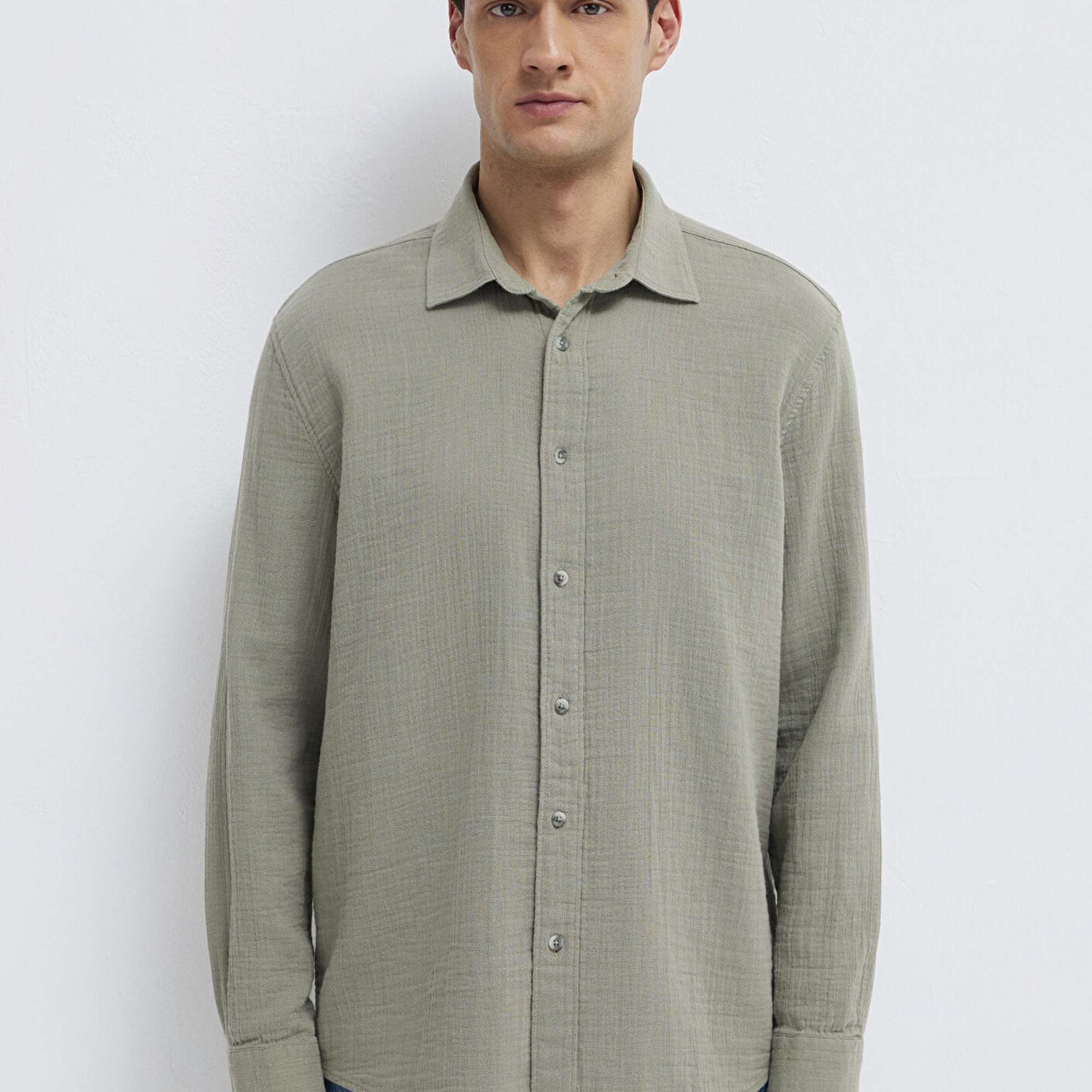 Mavi Yeşil Gömlek Regular Fit / Normal Kesim 0211518-71484