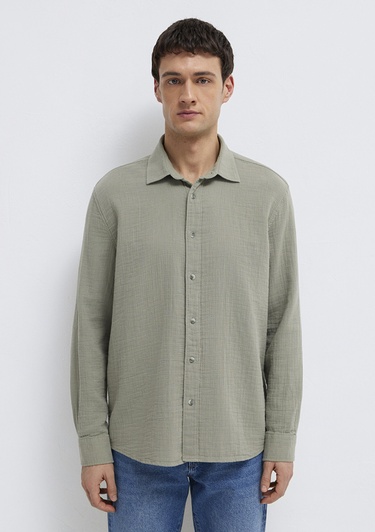  Mavi Yeşil Gömlek Regular Fit / Normal Kesim 0211518-71484