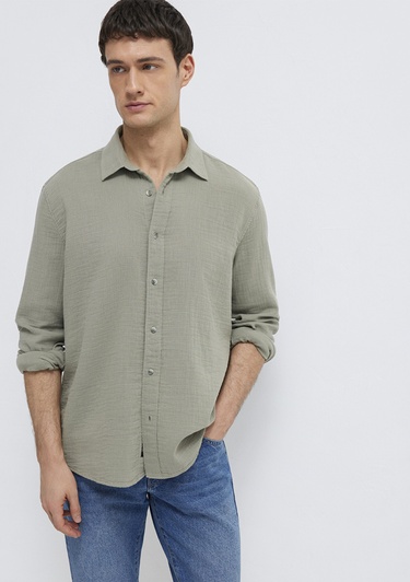  Mavi Yeşil Gömlek Regular Fit / Normal Kesim 0211518-71484
